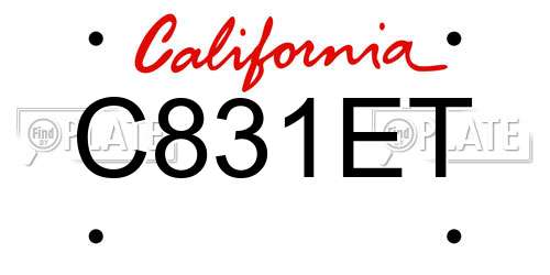 C831ET California License Plate
