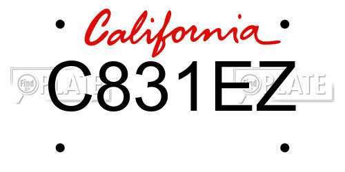 C831EZ California License Plate