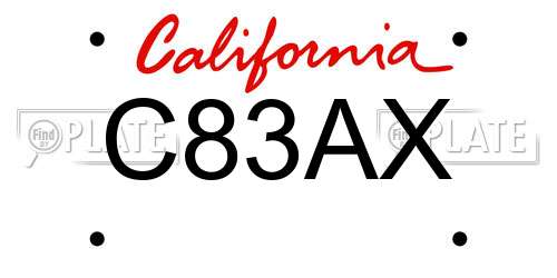 C83AX California License Plate