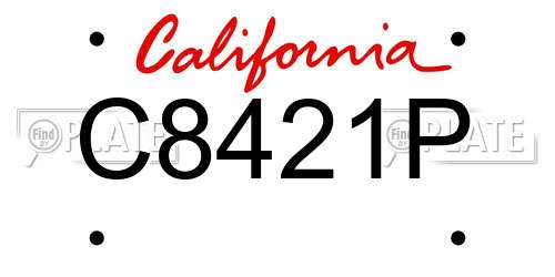C8421P California License Plate