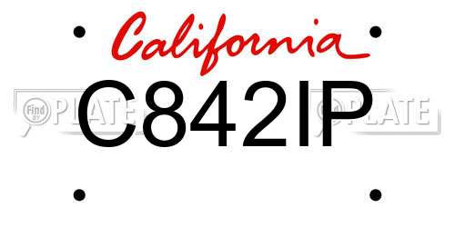 C842IP California License Plate