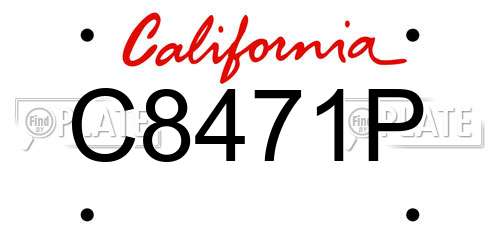 C8471P California License Plate