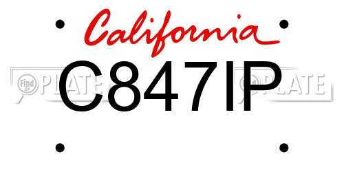 C847IP California License Plate
