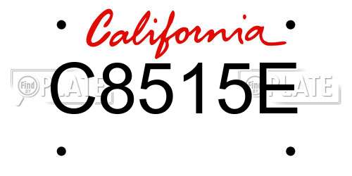 C8515E California License Plate
