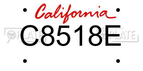 C8518E California License Plate