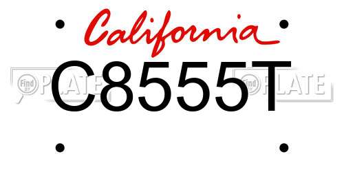 C8555T California License Plate