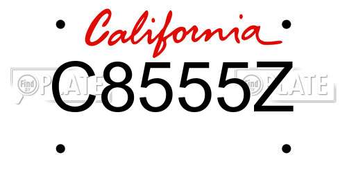 C8555Z California License Plate