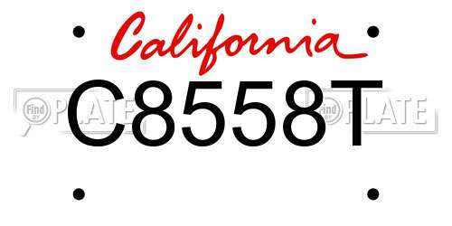 C8558T California License Plate