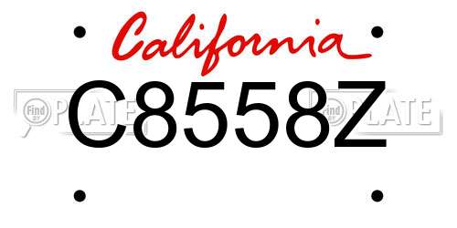 C8558Z California License Plate
