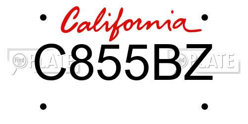 C855BZ California License Plate