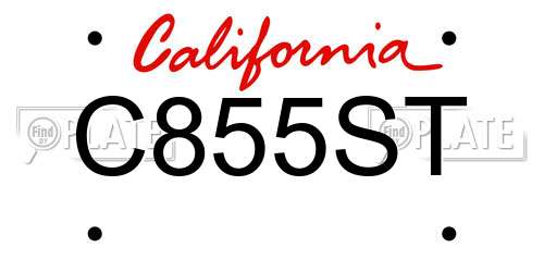 C855ST California License Plate