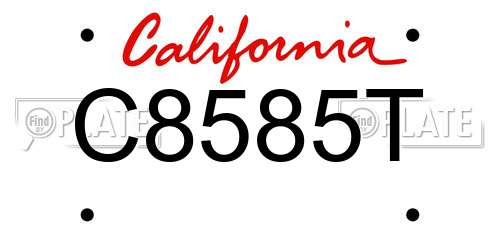 C8585T California License Plate