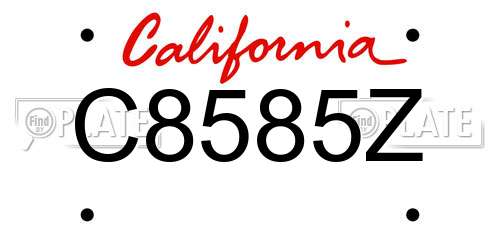 C8585Z California License Plate