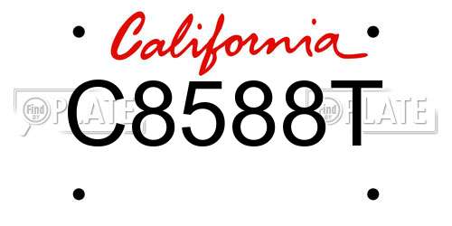 C8588T California License Plate
