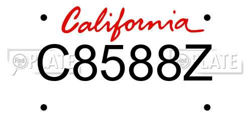 C8588Z California License Plate