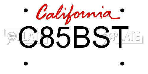 C85BST California License Plate