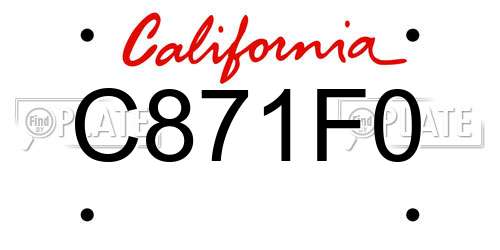 C871F0 California License Plate