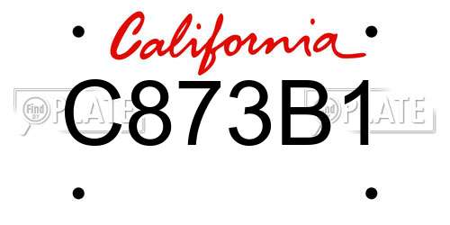 C873B1 California License Plate