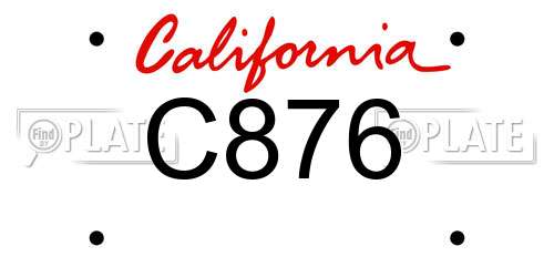 C876 California License Plate