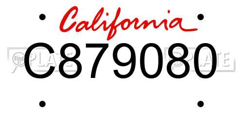 C879080 California License Plate
