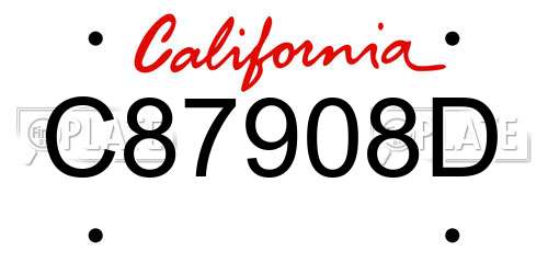 C87908D California License Plate
