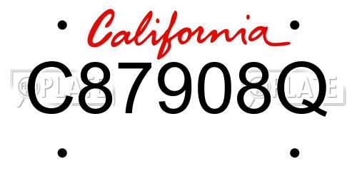 C87908Q California License Plate