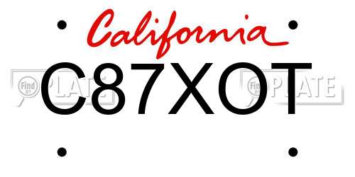 C87XOT California License Plate