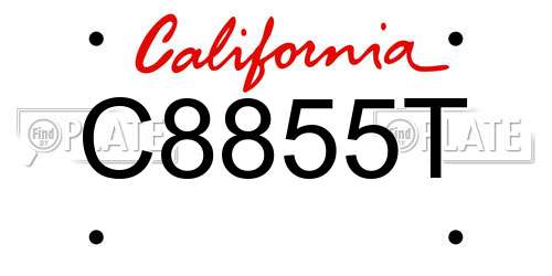 C8855T California License Plate