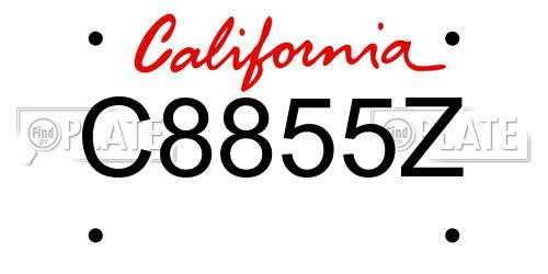 C8855Z California License Plate