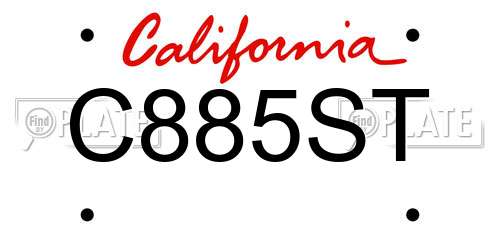 C885ST California License Plate