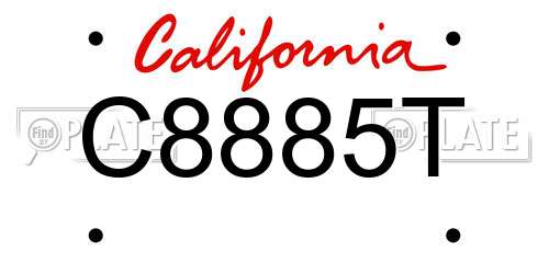 C8885T California License Plate