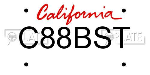 C88BST California License Plate