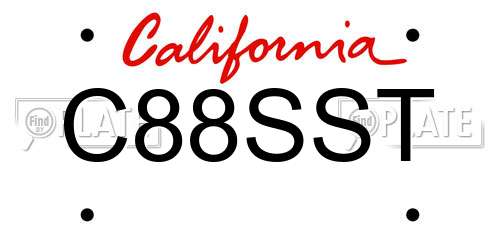 C88SST California License Plate