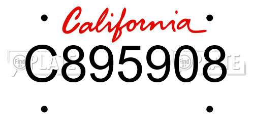 C895908 California License Plate