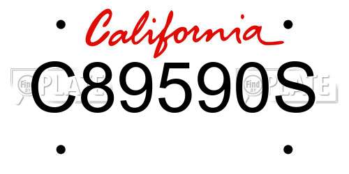 C89590S California License Plate
