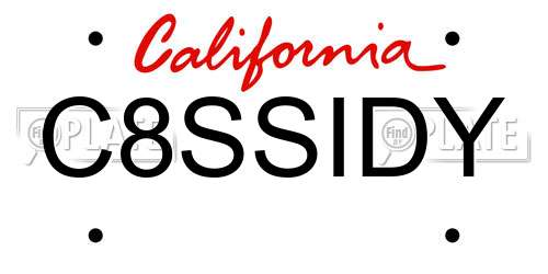 C8SSIDY California License Plate