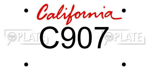 C907 California License Plate
