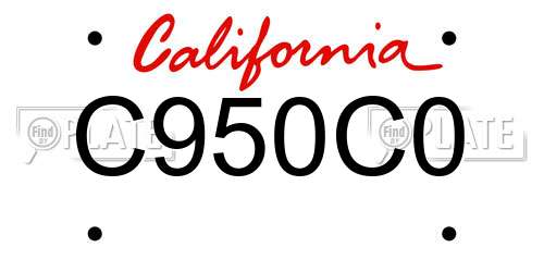 C950C0 California License Plate