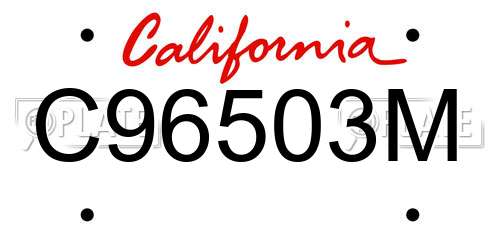 C96503M California License Plate