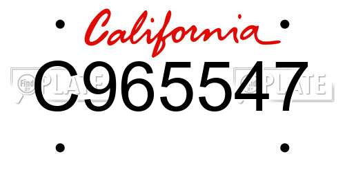 C965547 California License Plate