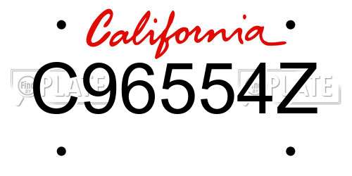 C96554Z California License Plate