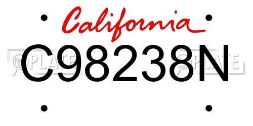 C98238N California License Plate
