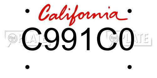 C991C0 California License Plate