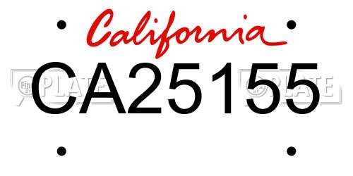 CA25155 California License Plate