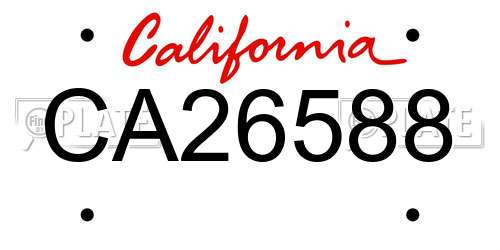 CA26588 California License Plate