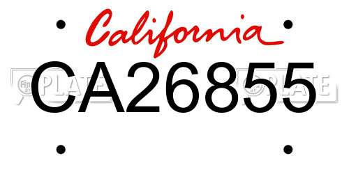 CA26855 California License Plate