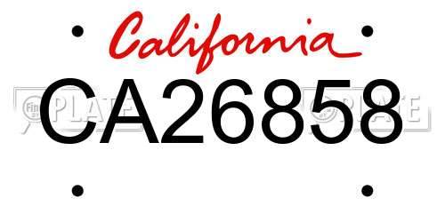CA26858 California License Plate
