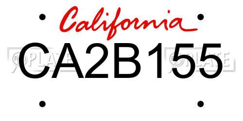 CA2B155 California License Plate