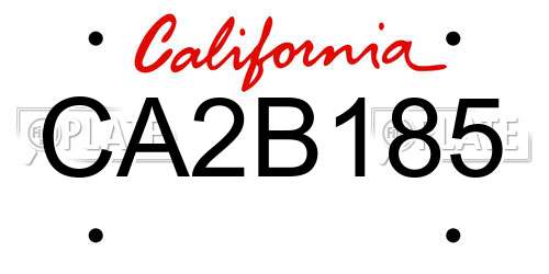 CA2B185 California License Plate