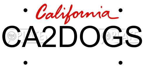 CA2DOGS California License Plate